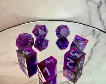 Galaxy Resin Dice Set: Iridescent Stars for D&D