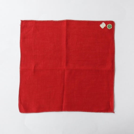 Solid Linen Hankie Pair, NOS - image 3