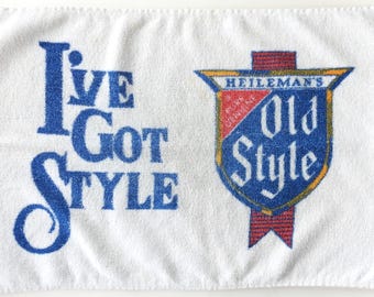 Vintage Old Style Beer Hand Towel, Bar Towel