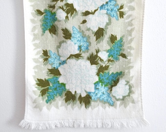 Blue Floral Hand Towel, Vintage