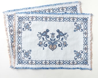 Bird Tapestry Placemats, Pair
