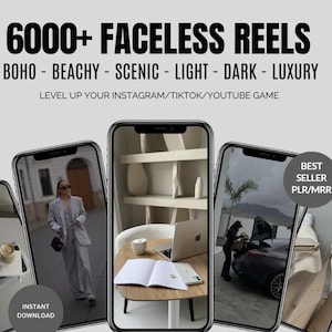 6000+ Aesthetic Faceless Video Reels + Story MRR & PLR resell | Affiliate Marketing, Email, Social Media mrr DFY Instagram Templates Digital
