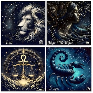 Jeu de cartes du zodiaque - Tous les signes, cartes de voeux astrologie, gros paquet de cartes