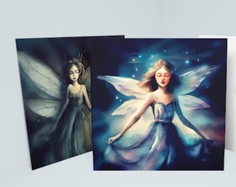 Fairy Greeting Cards, Set of 4 Designs, Bulk Pack of Cards