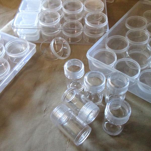 Bead Containers - Bead Organizers, empty bead kits, sets of bead containers in plastic case - multiple sizes and styles