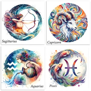 Jeu de cartes du zodiaque - Tous les signes, cartes de voeux astrologie, gros paquet de cartes