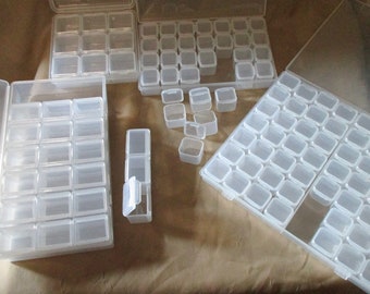 Plastic Containers, Organizers, Bead storage cases  - multiple sizes and styles