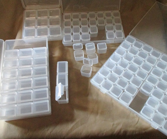 Plastic Containers, Organizers, Bead Storage Cases Multiple Sizes and  Styles 