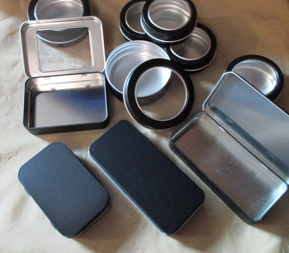 Black Tins, Tin Containers, Multiple Sizes Craft Tin, Stash Container, Gift  Tin, Tin Box 