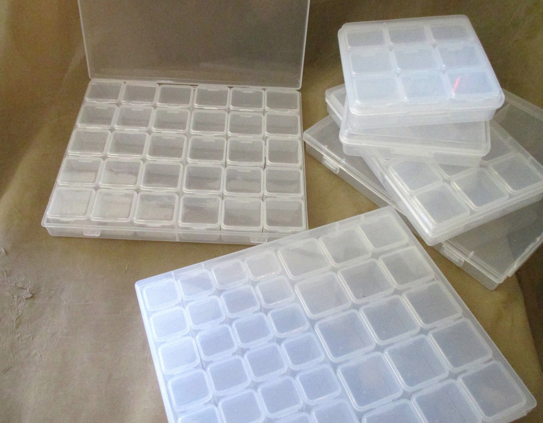 Bead Organizers, Plastic Storage Cases, Square Cases Multiple Sizes 