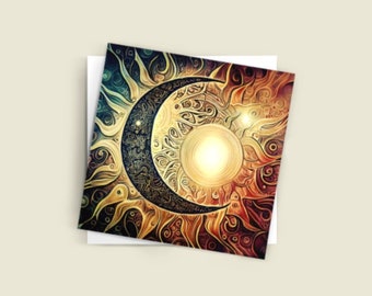 Sun and Moon - Greeting Cards