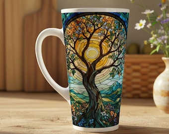 Kubek ceramiczny do latte 17oz – filiżanka do kawy lub herbaty, bardzo wysoki