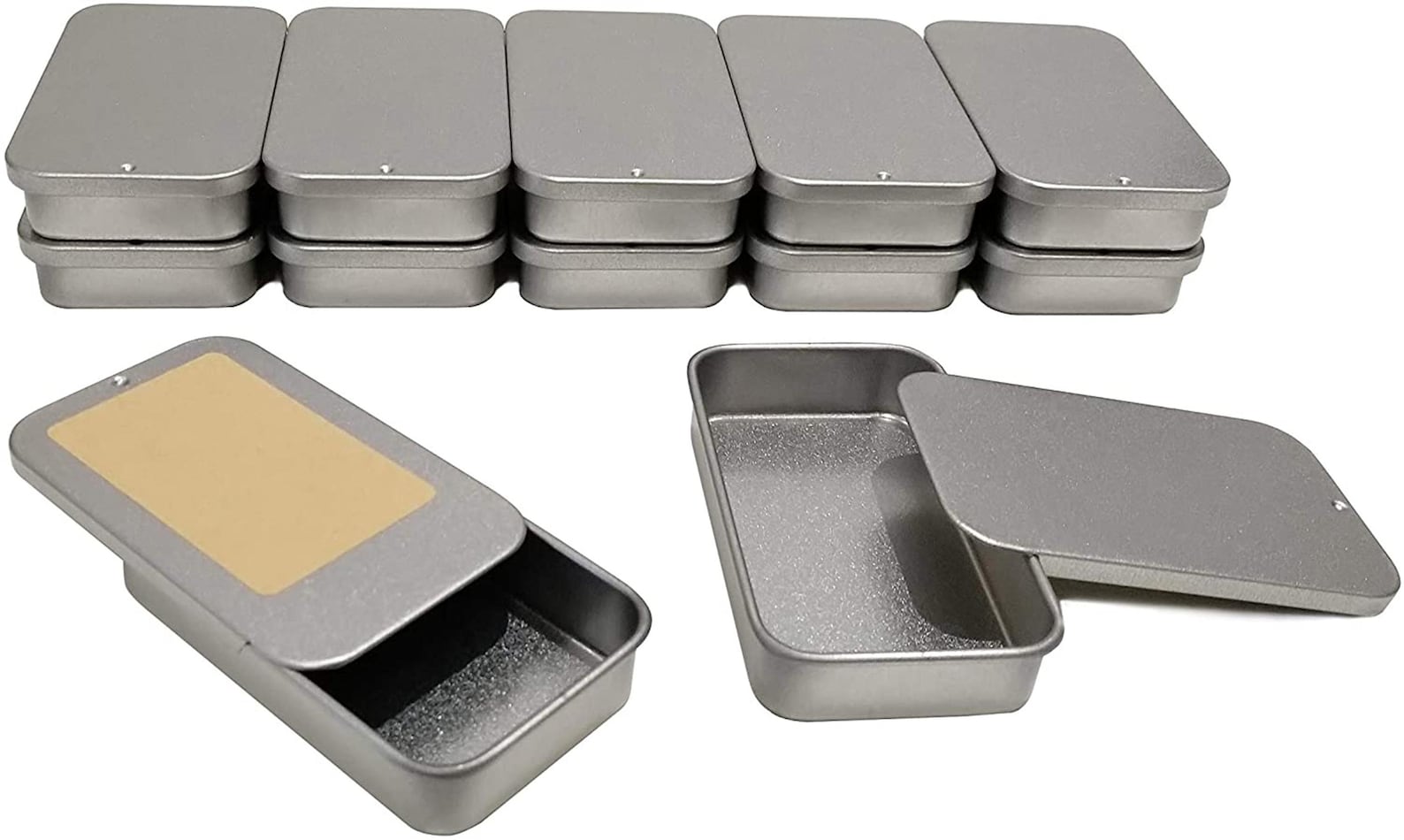 Silver Slider Tins Slide Lid Tin Containers Multiple Sizes Etsy