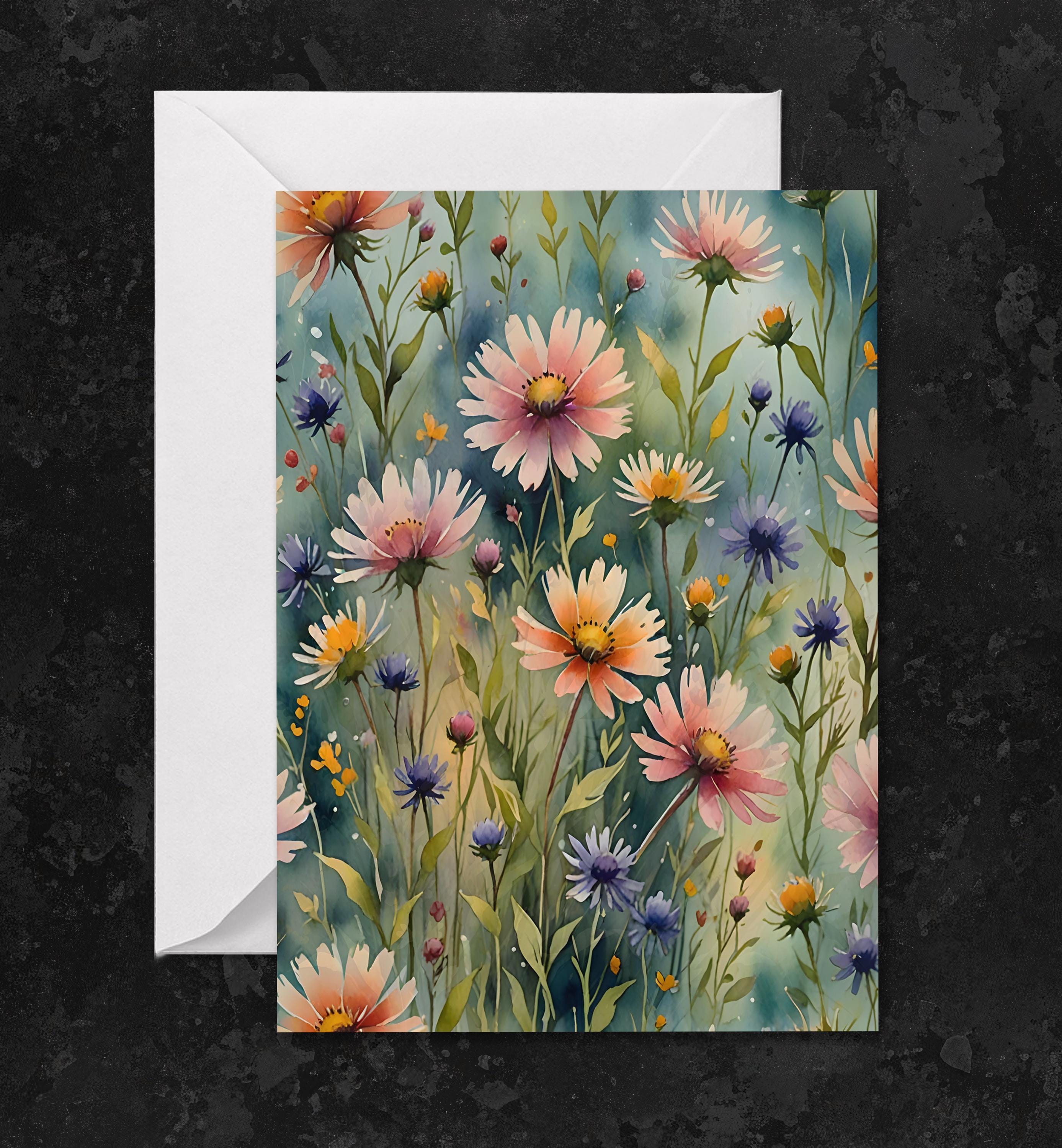 Set of 3 Watercolor Floral Greeting Cards, Blank Inside, Multiple Sizes ...