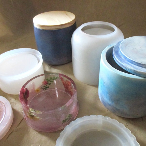 Mold - Candle Jar - Lid with Container - for Epoxy, Concrete, Clay or other casting medium