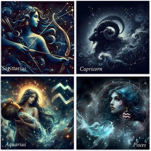 Jeu de cartes du zodiaque - Tous les signes, cartes de voeux astrologie, gros paquet de cartes