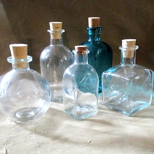 Apothecary Bottles, Large Bottles with Cork