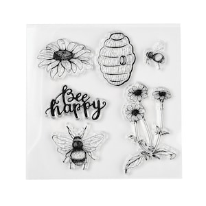 Bee Stamps - Silicone Cling Stamp - Texture Embossing Stamp