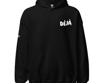 Sudadera con capucha unisex negra Déjà Vu