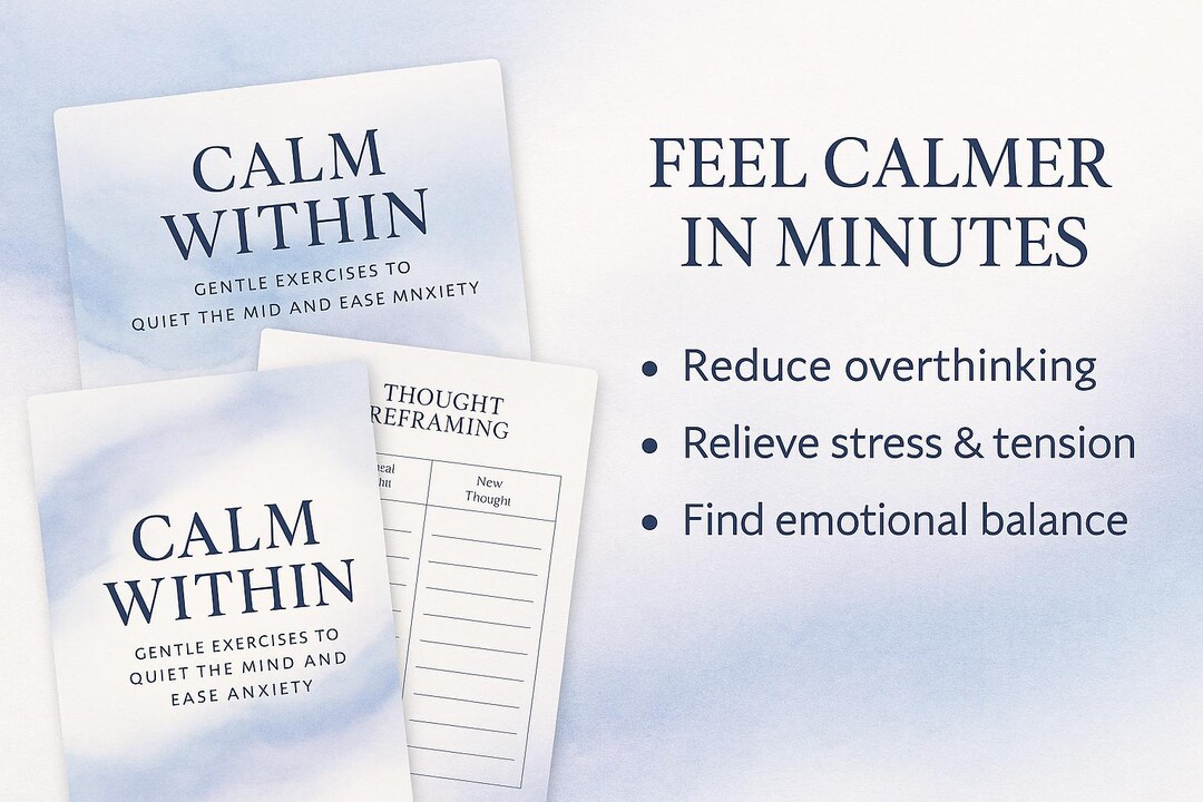 Anxiety & Overthinking Workbook | Mental Health Journal (instant ...