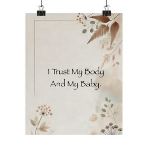 Positive Geburt Affirmation Poster | Motivierendes Geburtszitat Druck | Schwangerschaft & Wehen Ermutigung