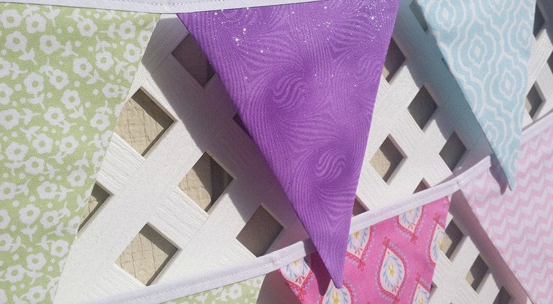 First Birthday Teal Fabric Flags Big Girl Turquoise Lime Shower Purple Garland Lavender Nursery Decor Photo Prop Hot Pink