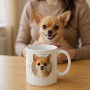 Custom Pixar Pet Mug, Personalized Dog Portrait Coffee Cup, Upload Your Pet Photo Gift, Cute Cartoon Dog Mug, Pet Lover Gift, Custom Dog Mug