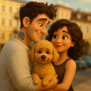 Custom Pixar Style Portrait | Family, Couple & Pet Cartoon Illustration | Personalized Digital Art from Photo | Unique Gift for All Occasion