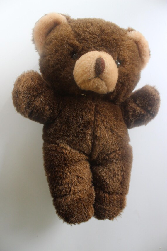 Oso de peluche antiguo de los años 60, muñeco de peluche marrón