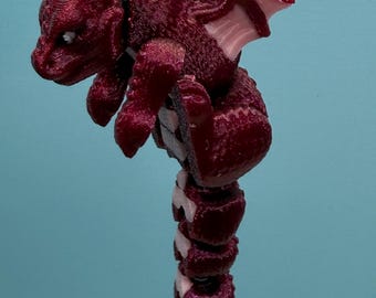 Articulated Flexible Baby Dragon Keychain – Charm for Backpack or Keys – Fantasy Lover Gift