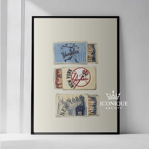 New York Yankees Vintage Baseball Matchbox Poster: Retro Sports Print