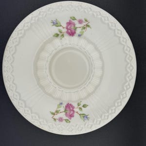 Vintage Pink Rose Textured Ring Dish Saucer Decorative Trinket Tray