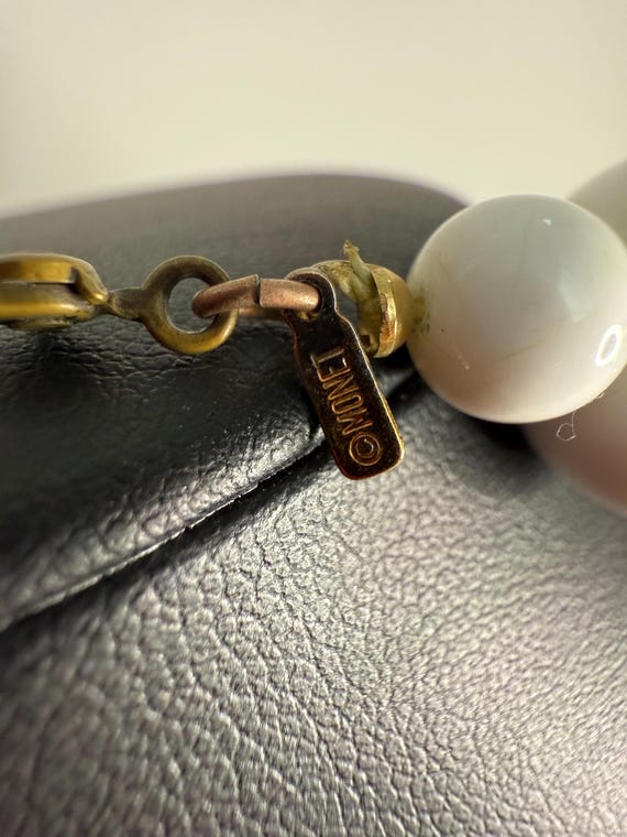 Vintage 1970s MONET Black & White Beaded Necklace - image 6