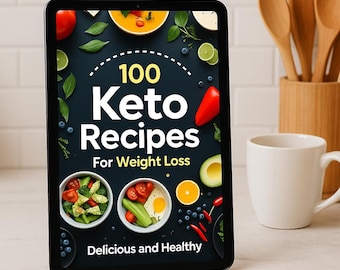 Recetas cetogénicas para bajar de peso / Libro de cocina imprimible para principiantes / Libro electrónico de comidas fáciles bajas en carbohidratos