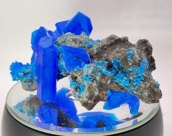 Cristal azul de madera flotante - Cristal de calcantita en madera flotante de río - Único - 12,7 cm de largo - Maravillosa idea de regalo