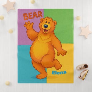 Personalized blanket Baby Bear in the Big Blue House, Custom baby blanket, Newborn gift, Fleece blanket, Monogrammed blanket halloween
