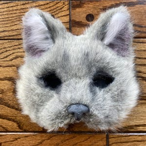 Handmade British Shorthair Cat Mask: Faux Fur Costume, Halloween Display