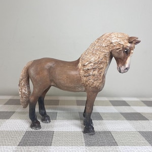 Custom Schleich Horse Repaint - Andalusian Horse - Beige and White Mare