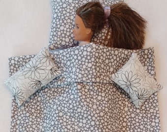 Doll Bedding/12 inch Doll Blanket Set/Tiny Pillows/
