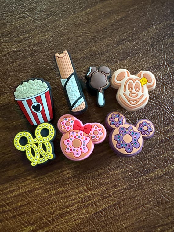 Theme Park Snacks Set of Shoe Charms Fun Park Wear, Walt Disney
