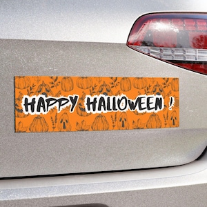 Happy Halloween Car Magnet – Spooky Removable Halloween Bumper Magnet, Fun Fall Car Decoration, Trick or Treat Car Accessory