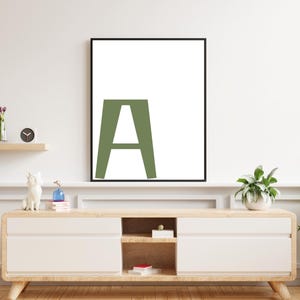 Arte mural personalizado con inicial de nombre en mayúsculas: impresión minimalista con nombre, letrero personalizado, regalo de descarga digital