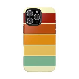 Retro Stripes Phone Case – Colorful Aesthetic Cover for iPhone, Pixel & Samsung Models – Vintage Minimalist Phone Accessory