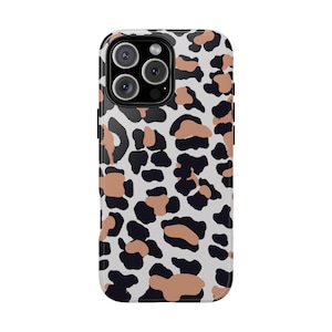 グレーのヒョウ柄が美しいスマホケース - クラシックな野生動物柄 iPhone 16/15/14/13/12/11、Samsung Galaxy、Pixel 9/8/7/6 用