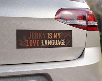 Jerky Love Language Car Magnet – Funny Beef Bacon Snack Decor