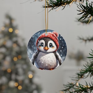 Winter Penguin Ornament – Cute Holiday Animal Christmas Tree Decoration, Festive Winter Gift, Adorable Penguin Home Accent for Xmas