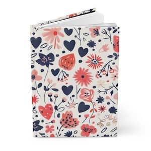 Niedliches Blumen Notizbuch - A5 Hardcover liniertes Journal mit Blumen, hübsches Notizbuch, Geschenk für Studenten, Schriftsteller und Journal-Liebhaber