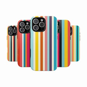 Retro Stripes Phone Case - Vintage Aesthetic Cover for iPhone 16/15/14/13/12, Samsung , Pixel - Bold Colorful Design