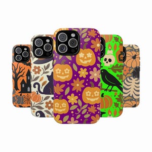 Halloween Phone Case – Spooky Cute Pumpkin Ghost Skeleton Cover for iPhone, Samsung, Pixel | Fun Fall Aesthetic Tech Gift for Halloween