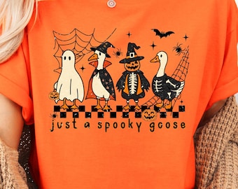 Just a Spooky Goose Shirt, Funny Halloween Goose Shirt, Goose in Halloween Costumes Shirt, Cute Horror Shirt, Spooky Goose